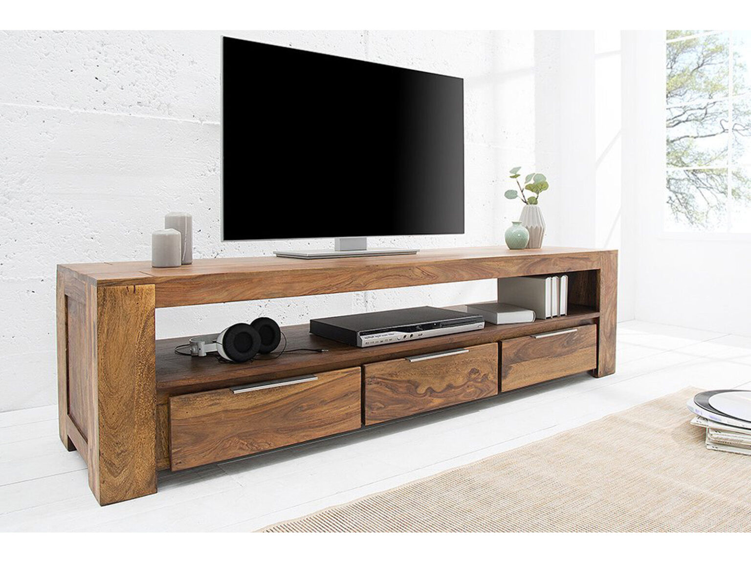 Sheesahm Wood TV Unit Cabinet