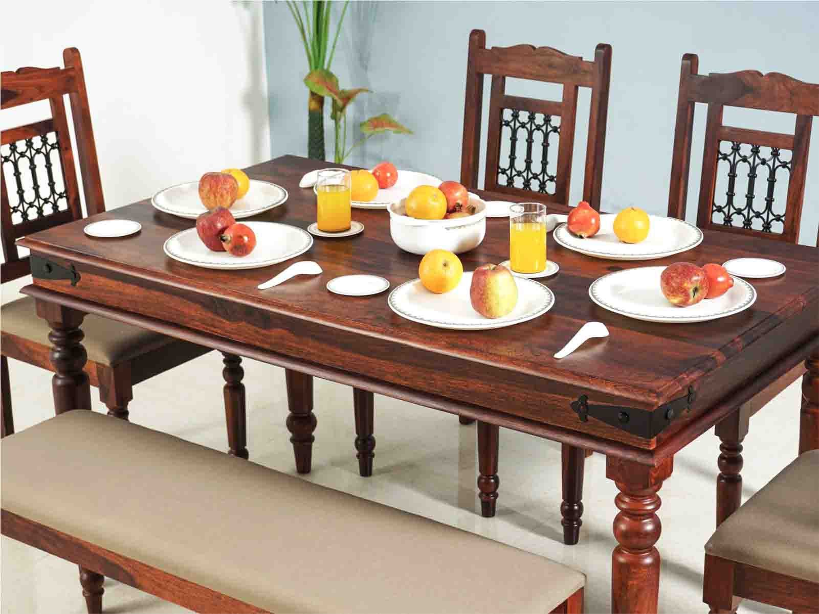 Duraster Eternal Dining Table Set 6 Seater with 4 Chairs & 1 Bench # 3 - Image 3