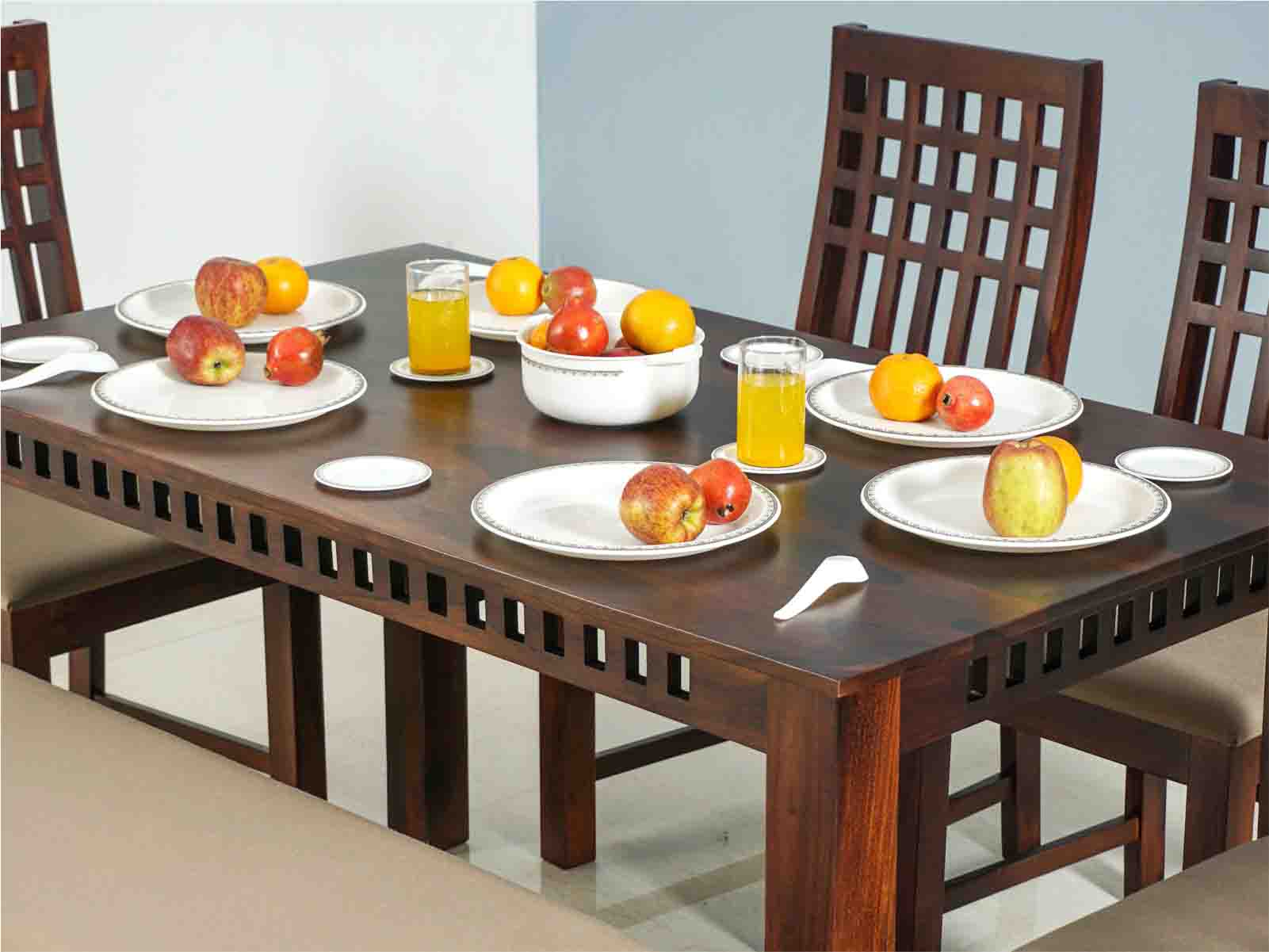 Duraster Ummed Dining Table Set 6 Seater & 1 Bench # 02 - Image 3