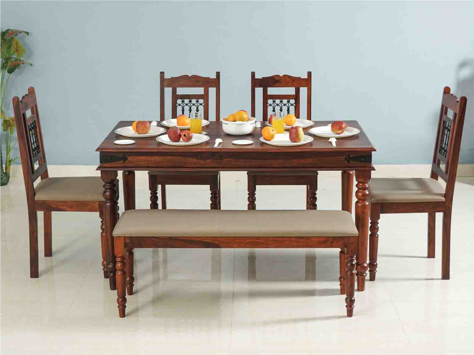 Duraster Eternal Dining Table Set 6 Seater with 4 Chairs & 1 Bench # 3 - Image 2