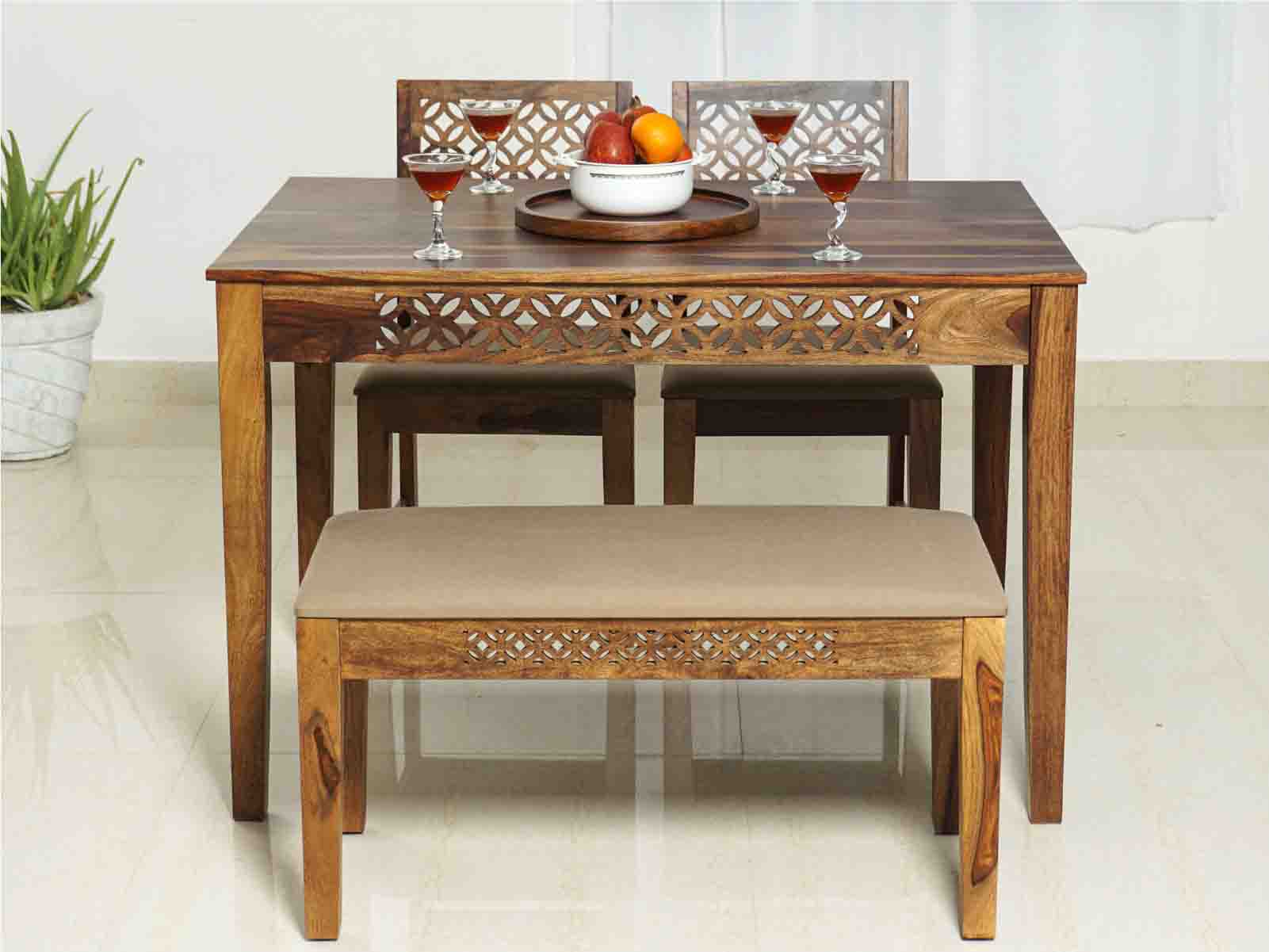 Duraster Elementary Dining Table Set 4 Seater & Bench # 5 - Image 4
