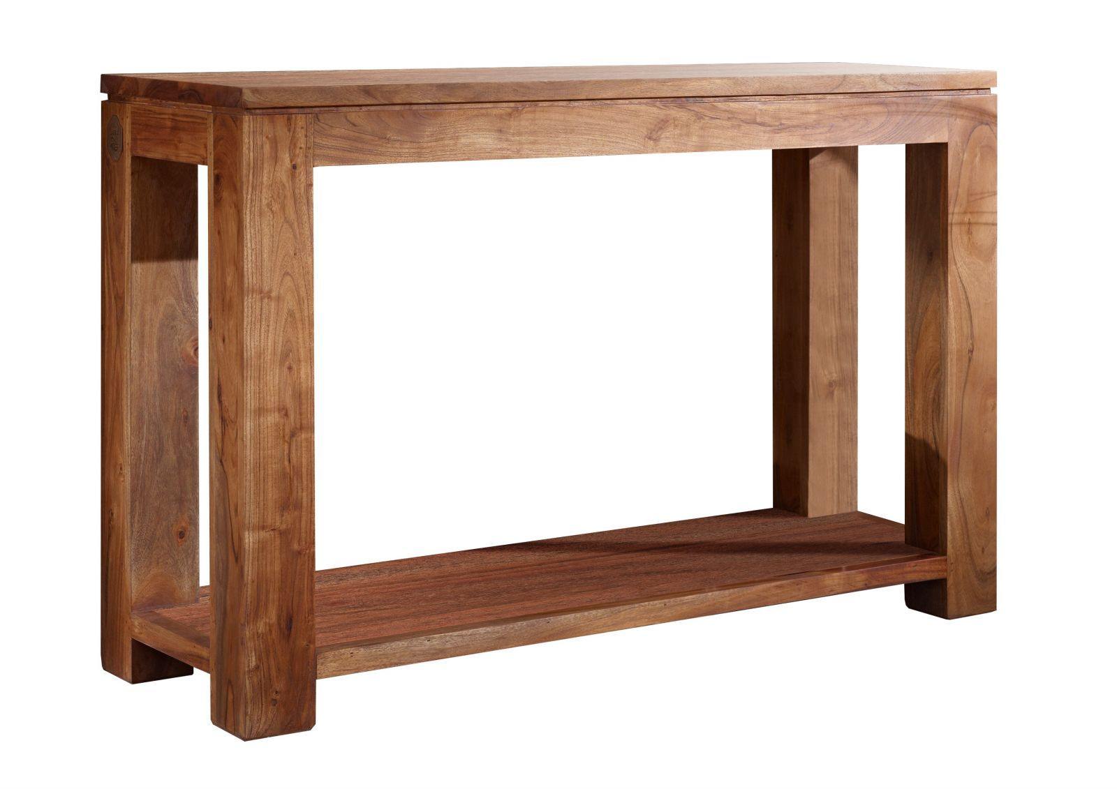 Bison Modern Design Acacia Wood Console Table with Storage Shelf - Duraster