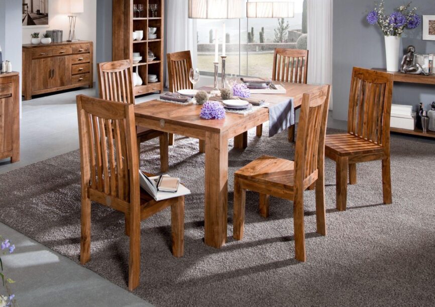 Bison Modern Acacia Wood Dinning Table - Duraster