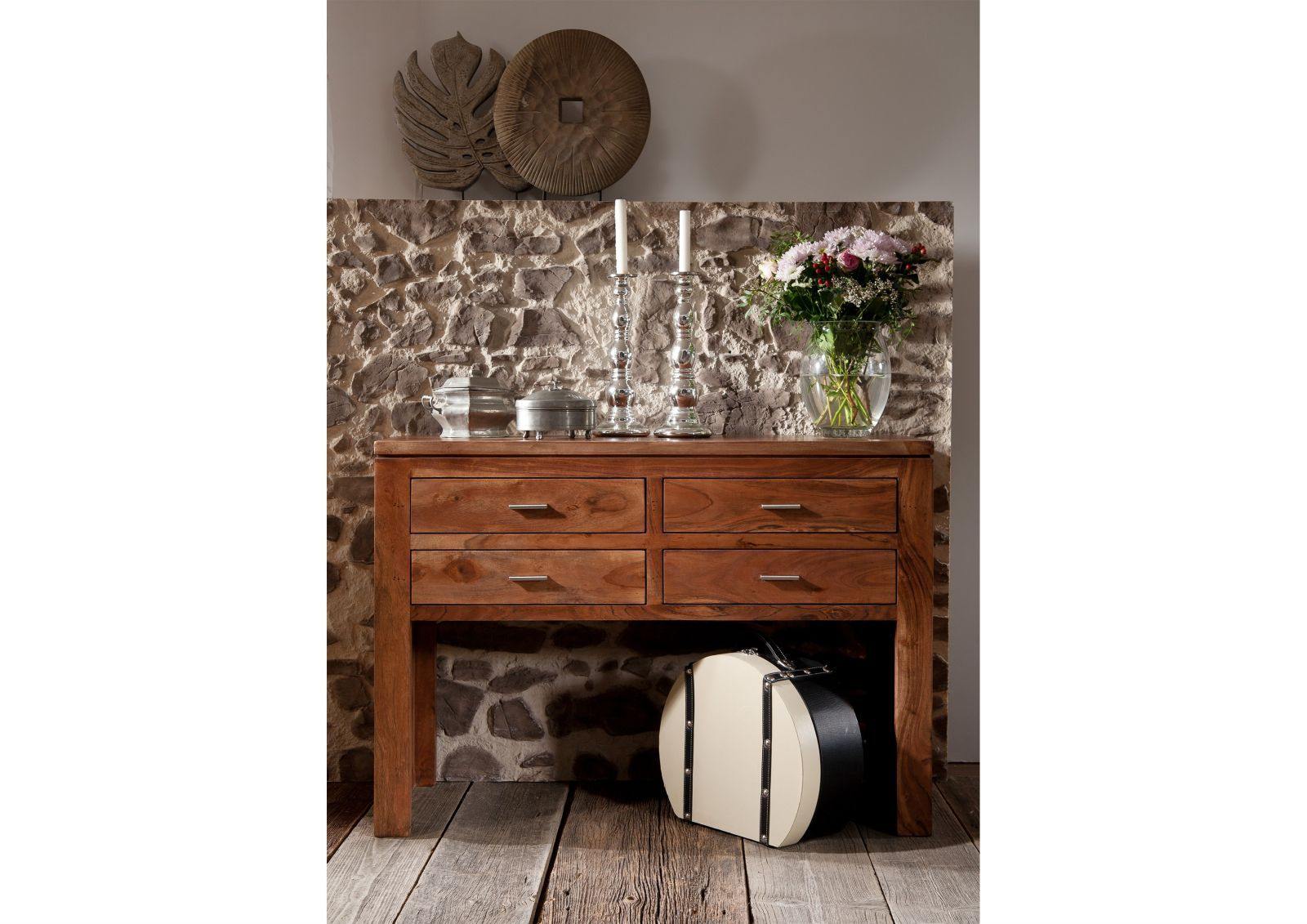 Bison Modern Design Acacia Wood Console Table - Duraster