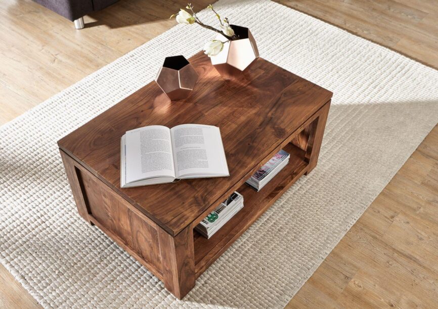 Bison Modern Acacia Wood Elegant Coffee Table - Duraster