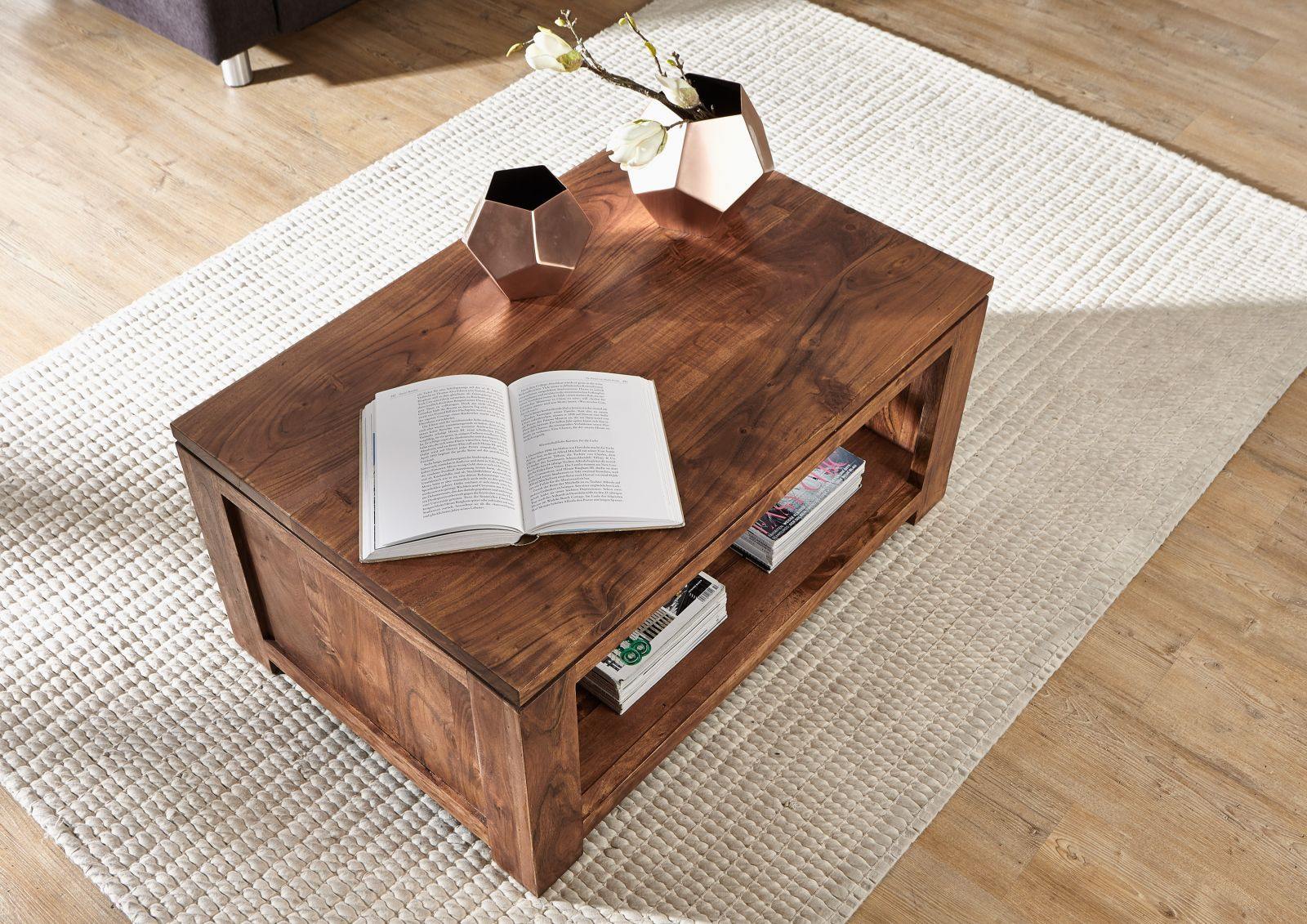 Bison Modern Acacia Wood Elegant Coffee Table - Duraster