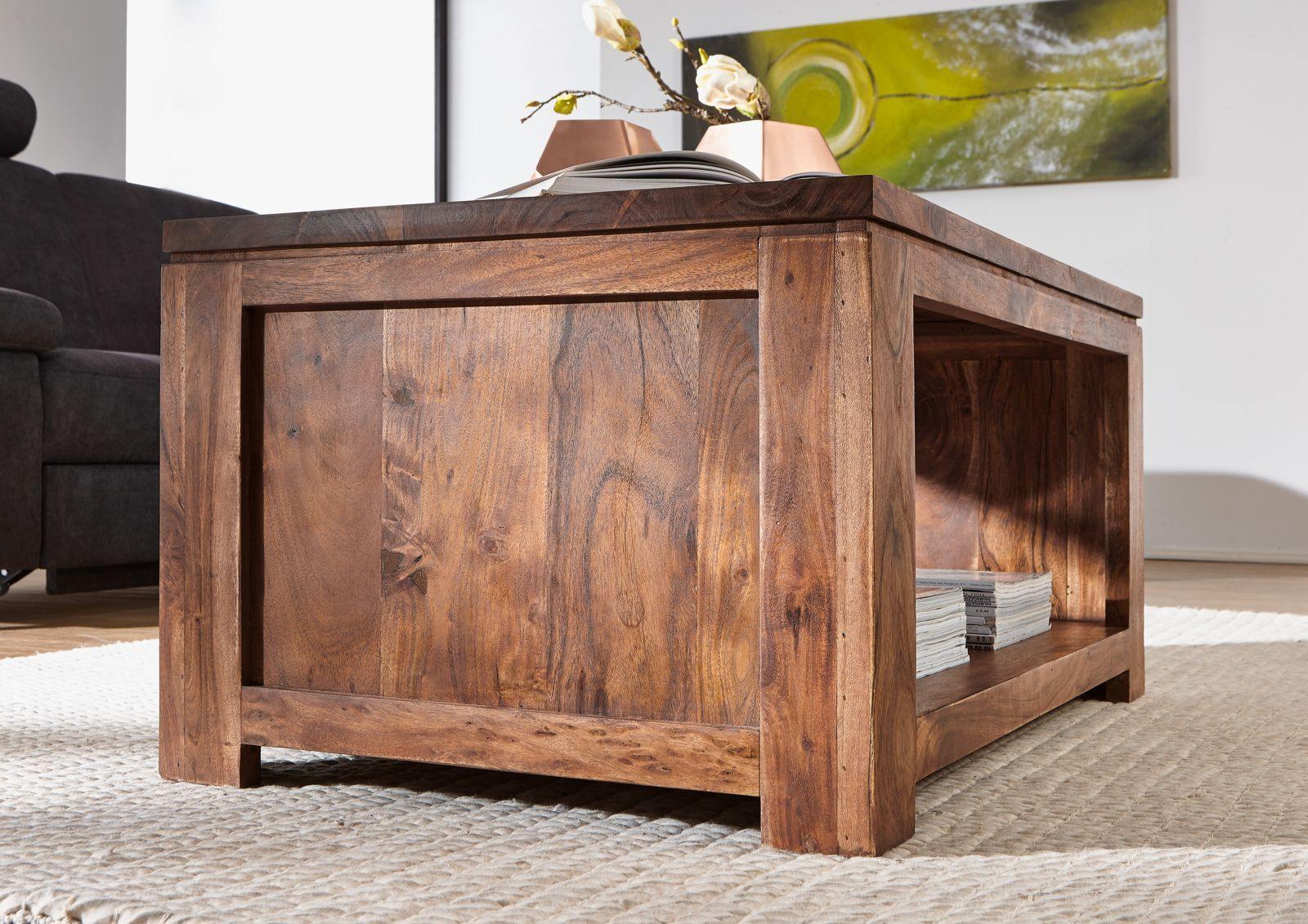 Bison Modern Acacia Wood Elegant Coffee Table - Duraster