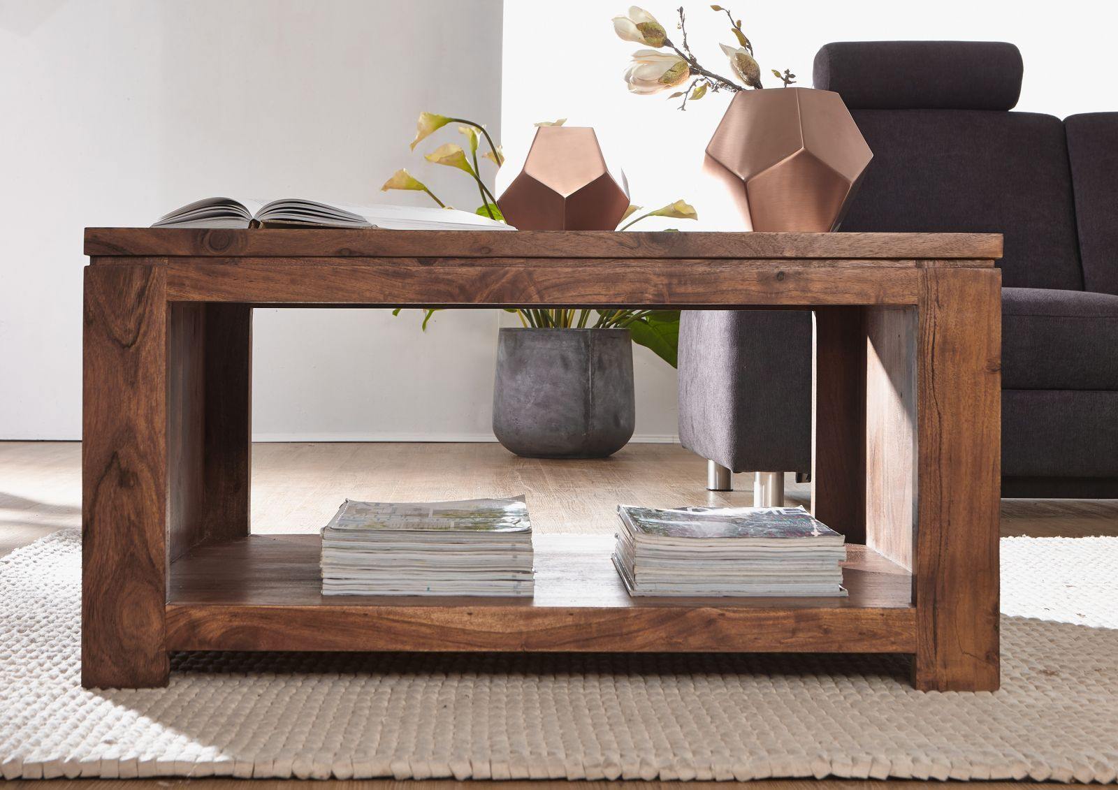 Bison Modern Acacia Wood Elegant Coffee Table - Duraster