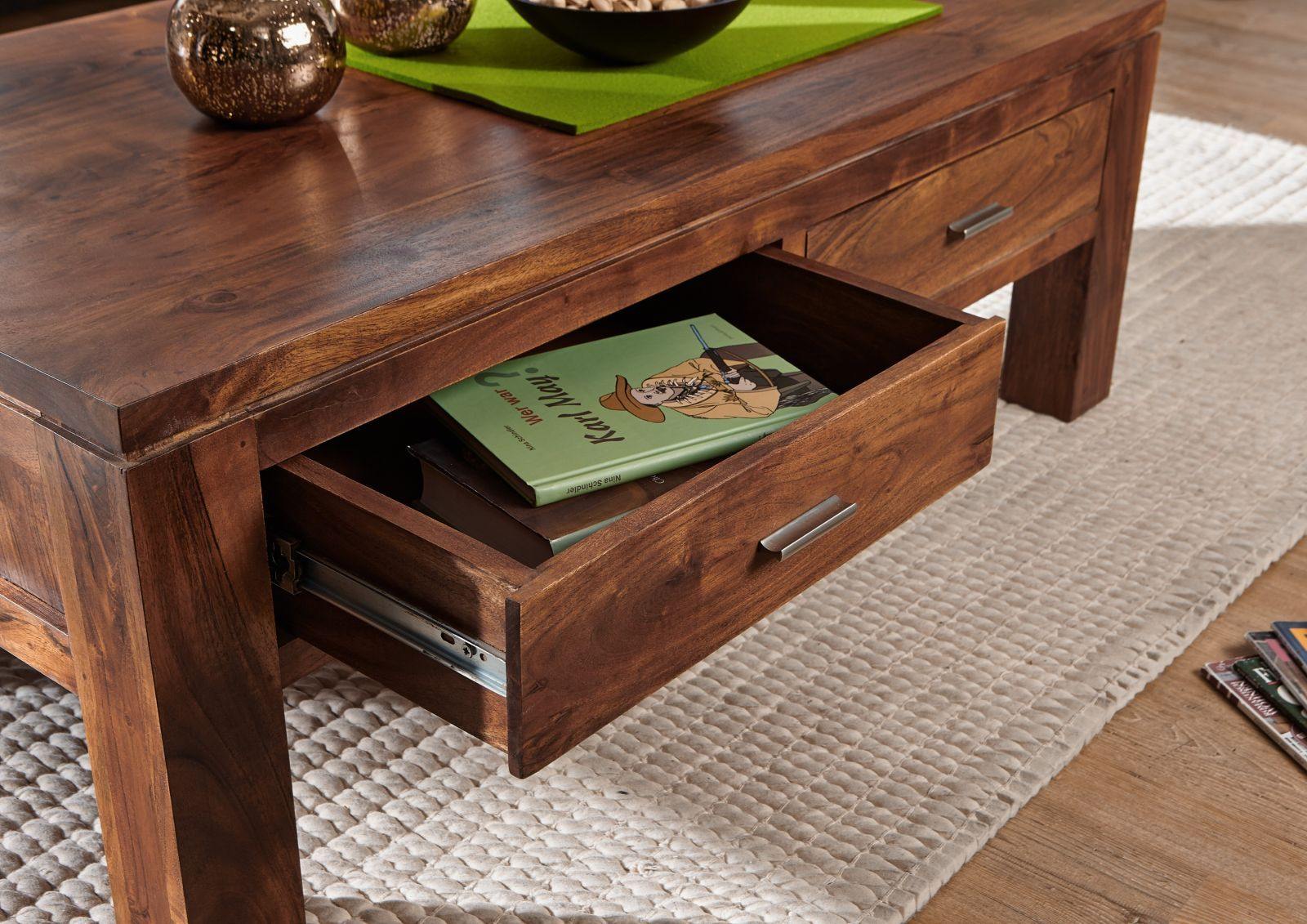 Bison Modern Acacia Wood Compact Coffee Table - Duraster