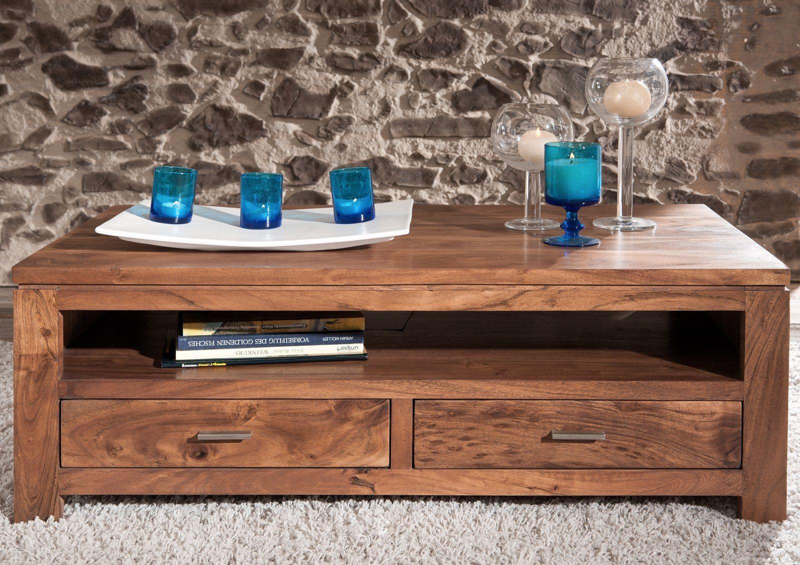 Bison Modern Acacia Wood Storage Coffee Table - Duraster