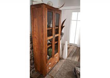 Bison Acacia Wood Contemporary Display Unit & Cabinet - Duraster