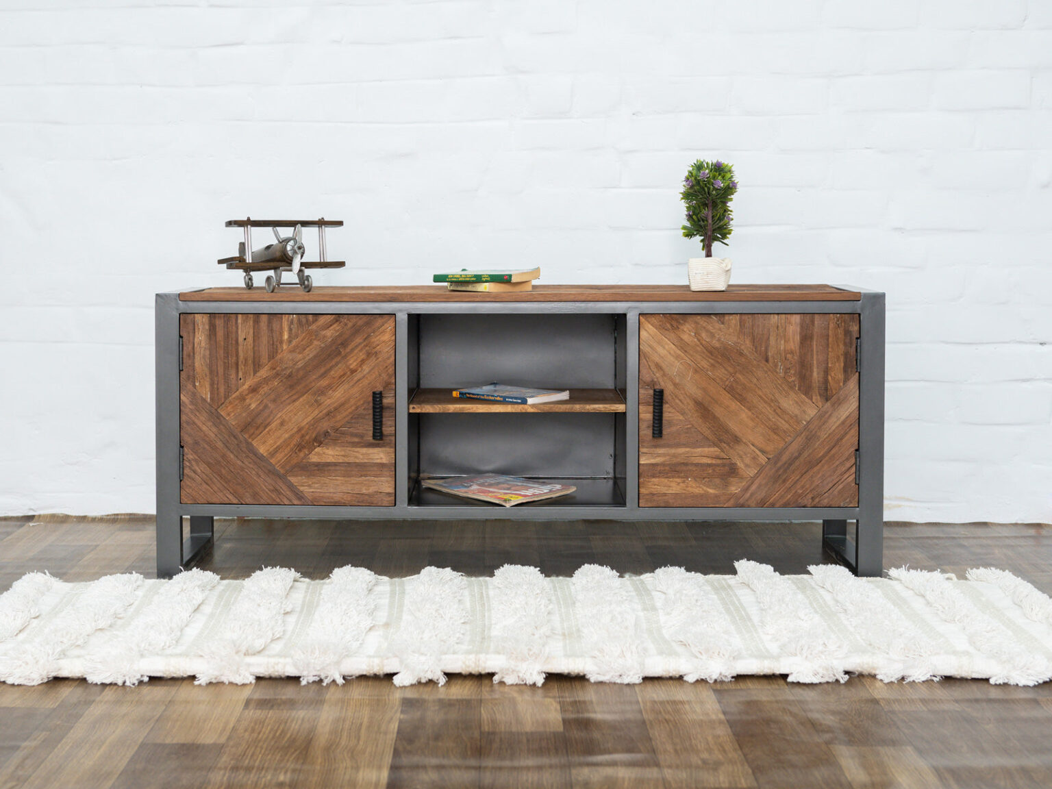 Recycled Wood TV Unit Cabinet