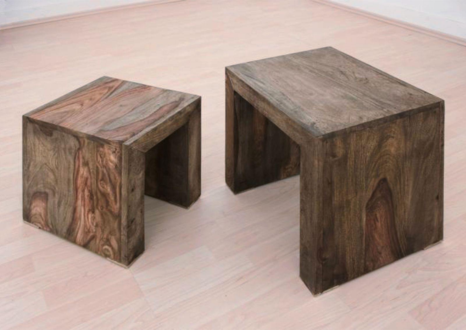 Alpaca Modern Sheesham Side Table #1 (2 Pcs / Set) - Duraster