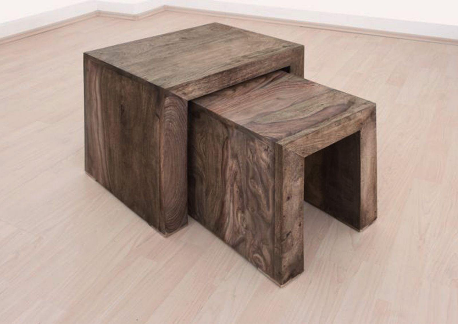 Alpaca Modern Sheesham Side Table #1 (2 Pcs / Set) - Duraster