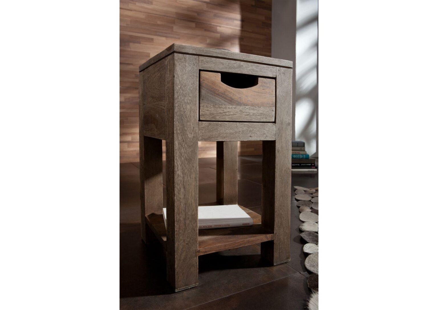 Alpaca Modern Sheesham Wood Side Table #2 - Duraster