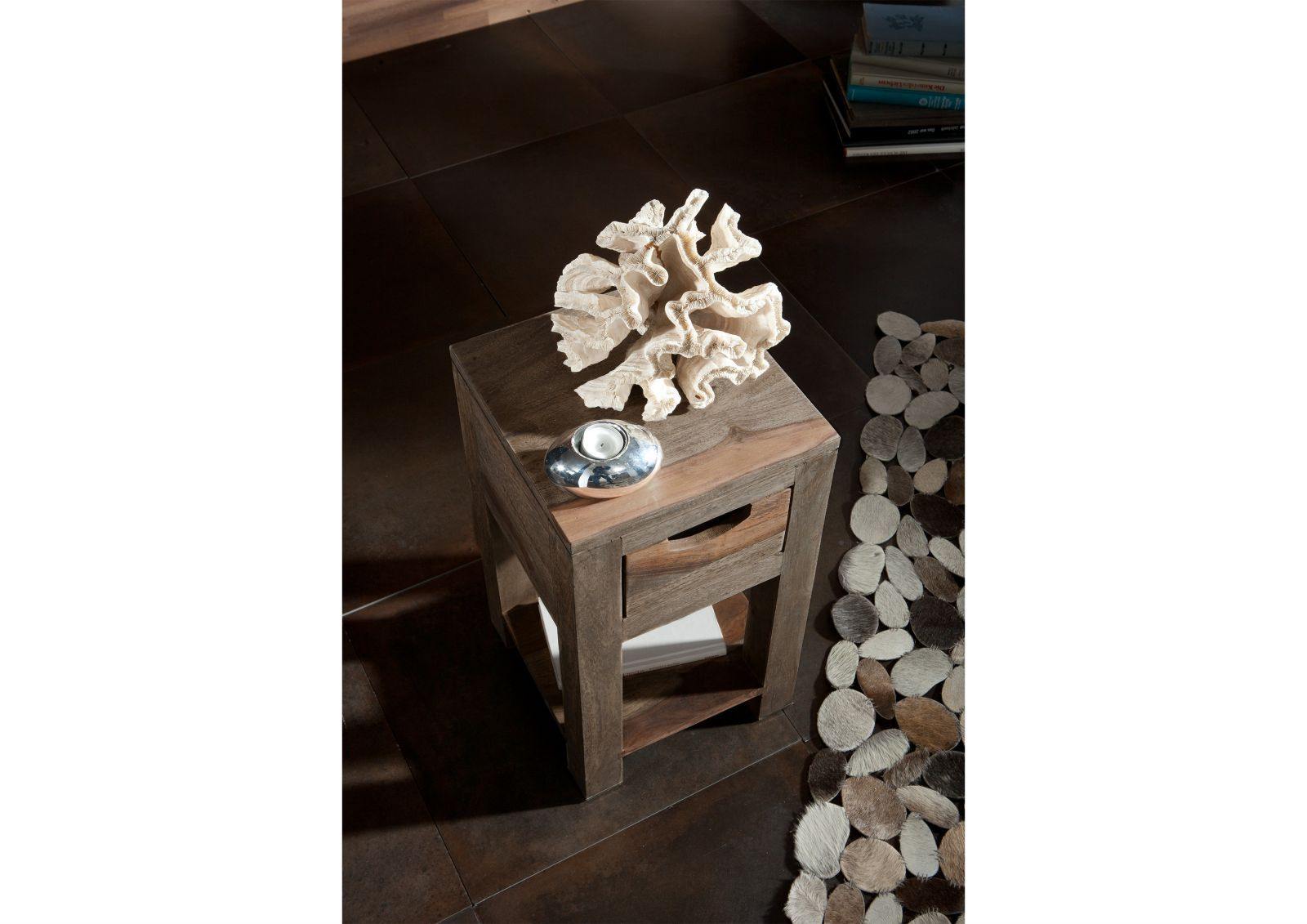 Alpaca Modern Sheesham Wood Side Table #2 - Duraster