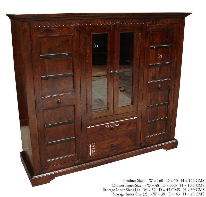 Aristocrat Colonial Acacia Wood Highboard Cabinet #6 - Duraster