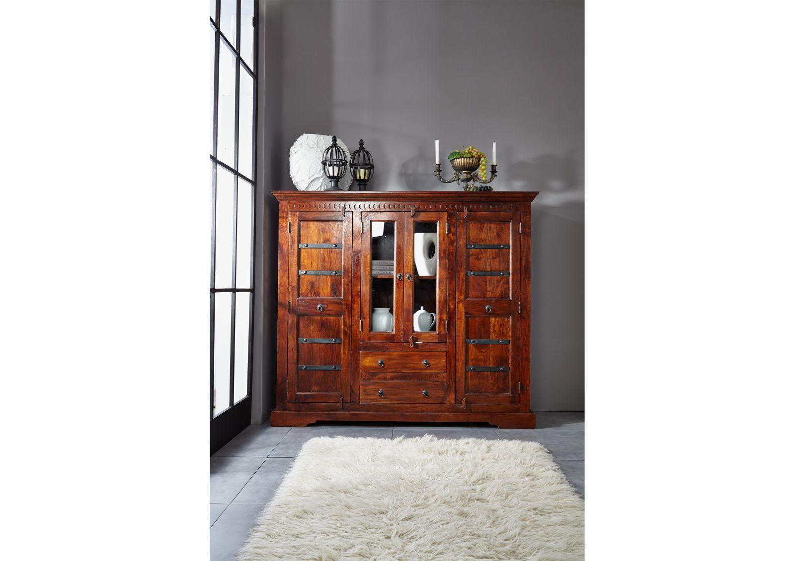 Aristocrat Colonial Acacia Wood Highboard Cabinet #6 - Duraster