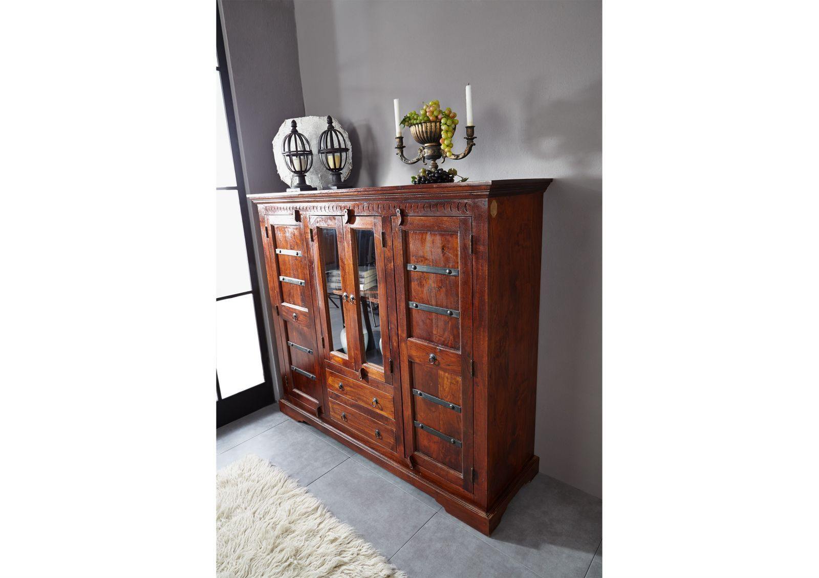 Aristocrat Colonial Acacia Wood Highboard Cabinet #6 - Duraster