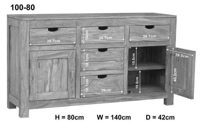 Alpaca Modern Sheesham Sideboard Cabinet #8 - Duraster