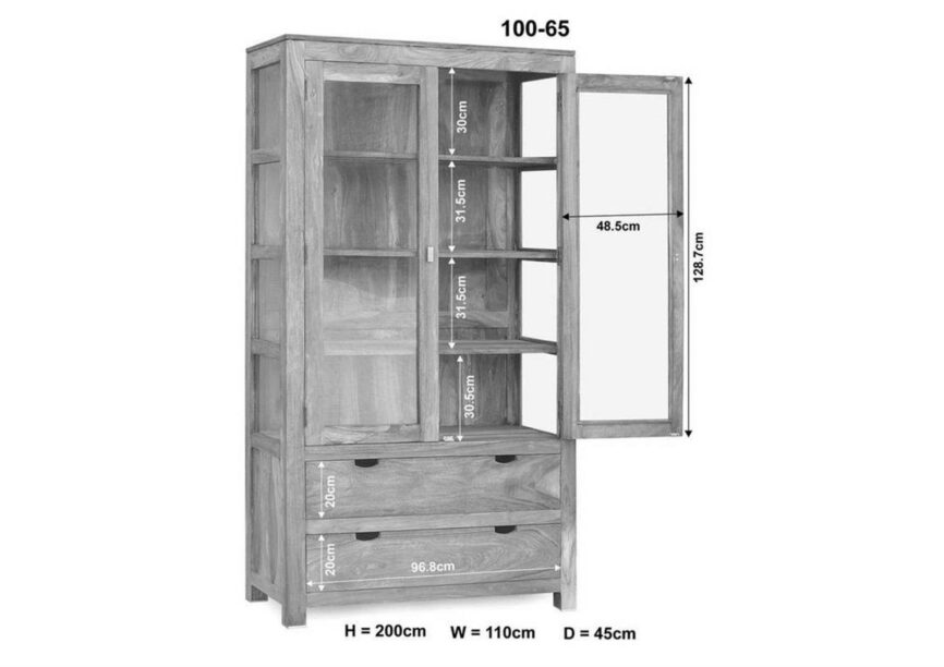 Alpaca Modern Sheesham Display Cabinet #7 - Duraster