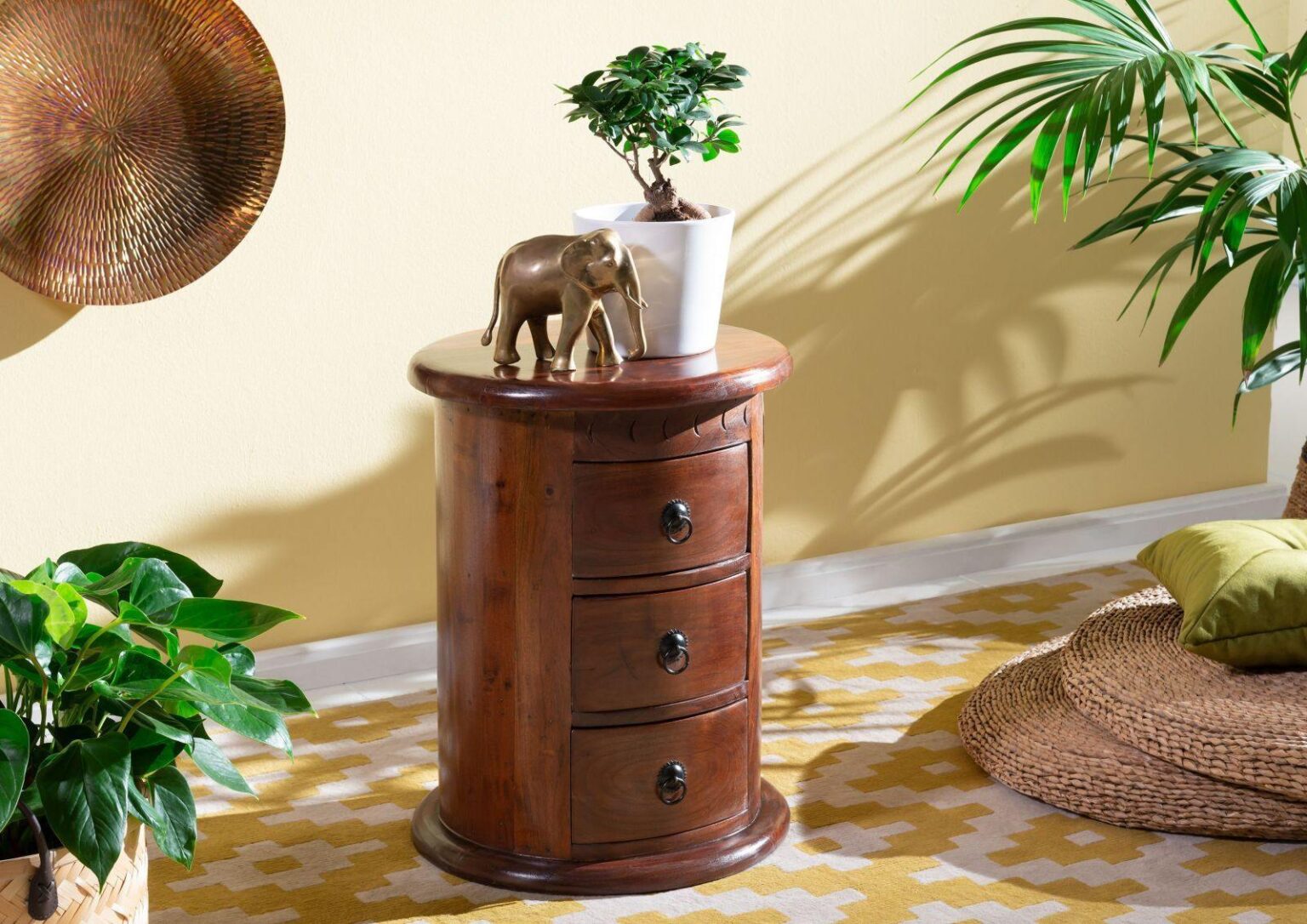 Aristocrat Colonial Style Acacia Wood Bed Side - Duraster