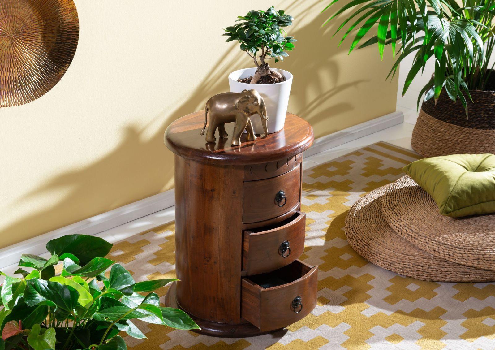 Aristocrat Colonial Style Acacia Wood Bed Side - Duraster