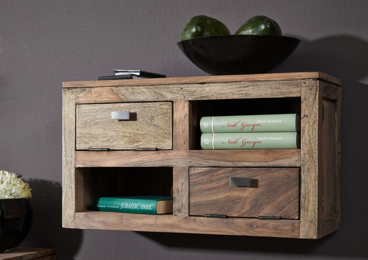 Alpaca Modern Sheesham Wood Wall Shelf Cabinet #17 - Duraster