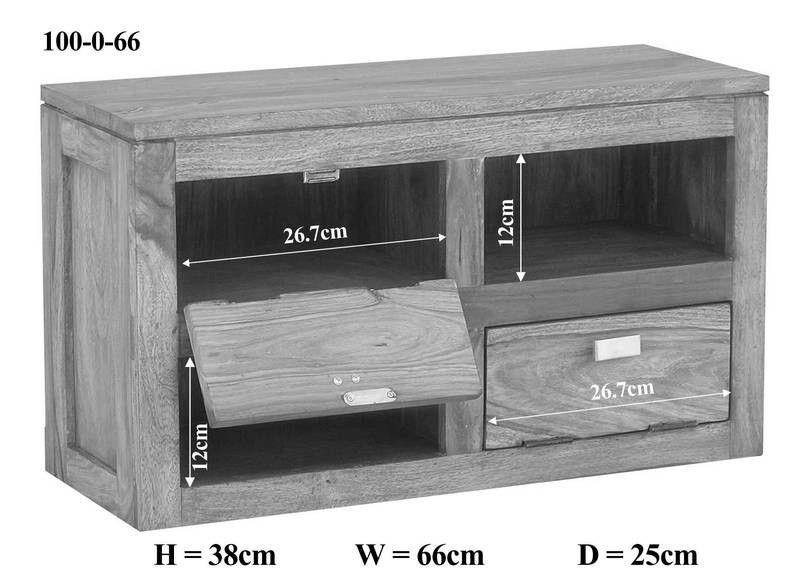 Alpaca Modern Sheesham Wood Wall Shelf Cabinet #17 - Duraster