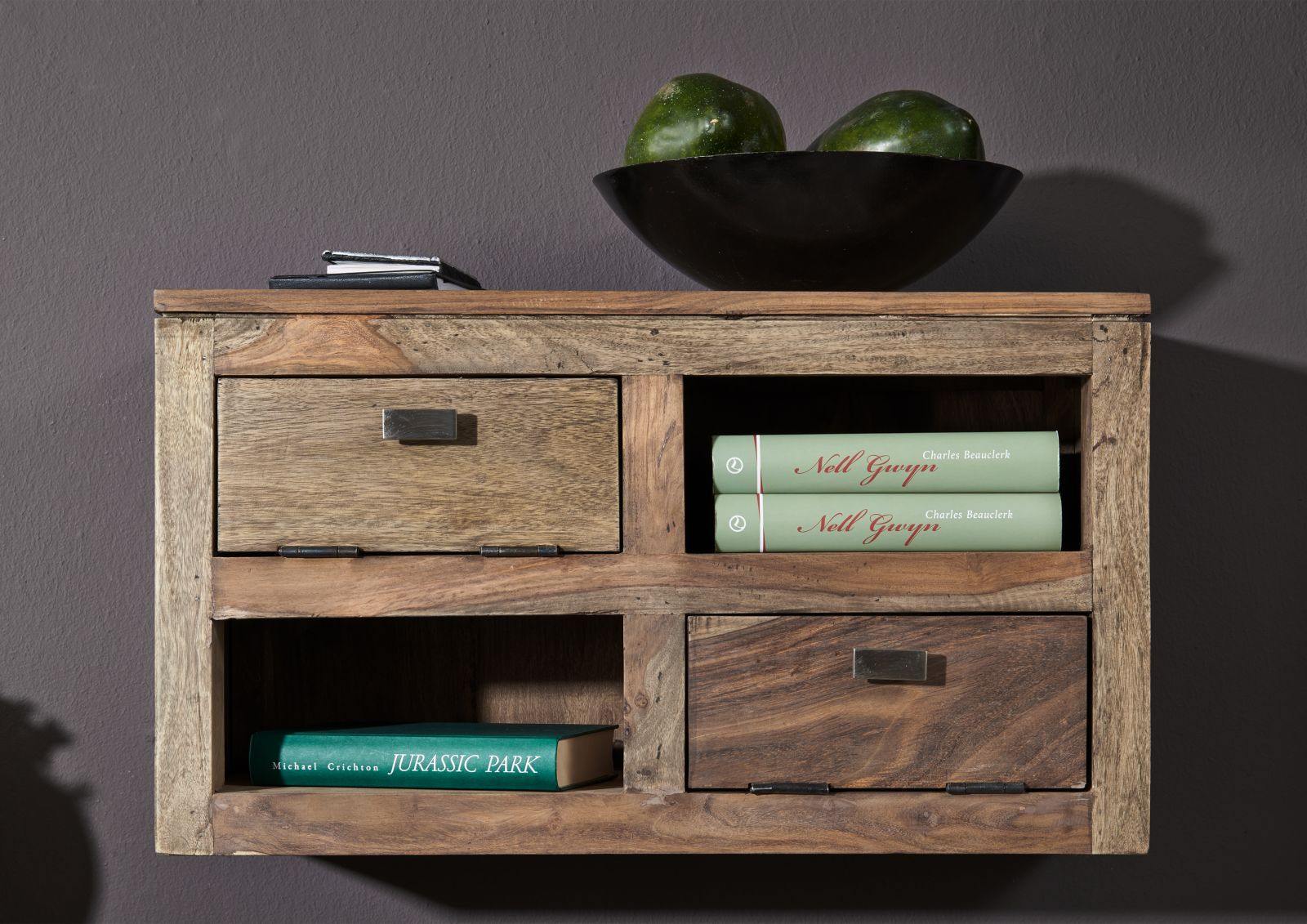 Alpaca Modern Sheesham Wood Wall Shelf Cabinet #17 - Duraster