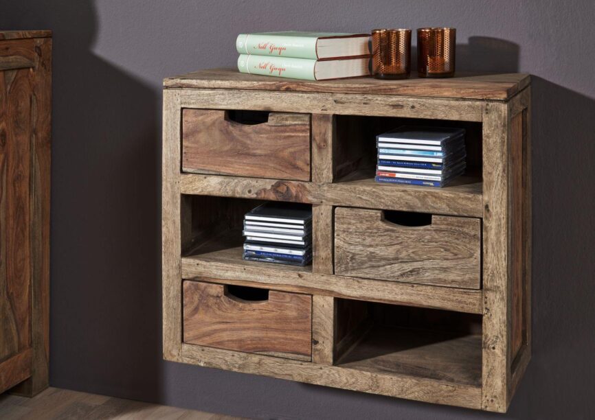 Alpaca Modern Sheesham Wood Wall Cabinet #18 - Duraster