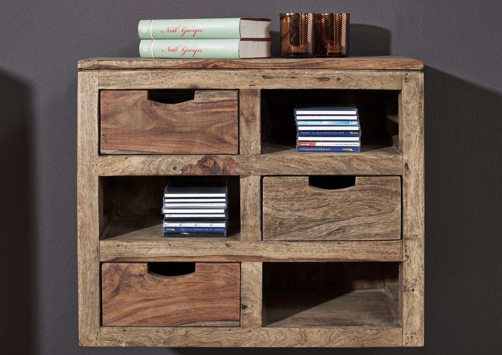 Alpaca Modern Sheesham Wood Wall Cabinet #18 - Duraster