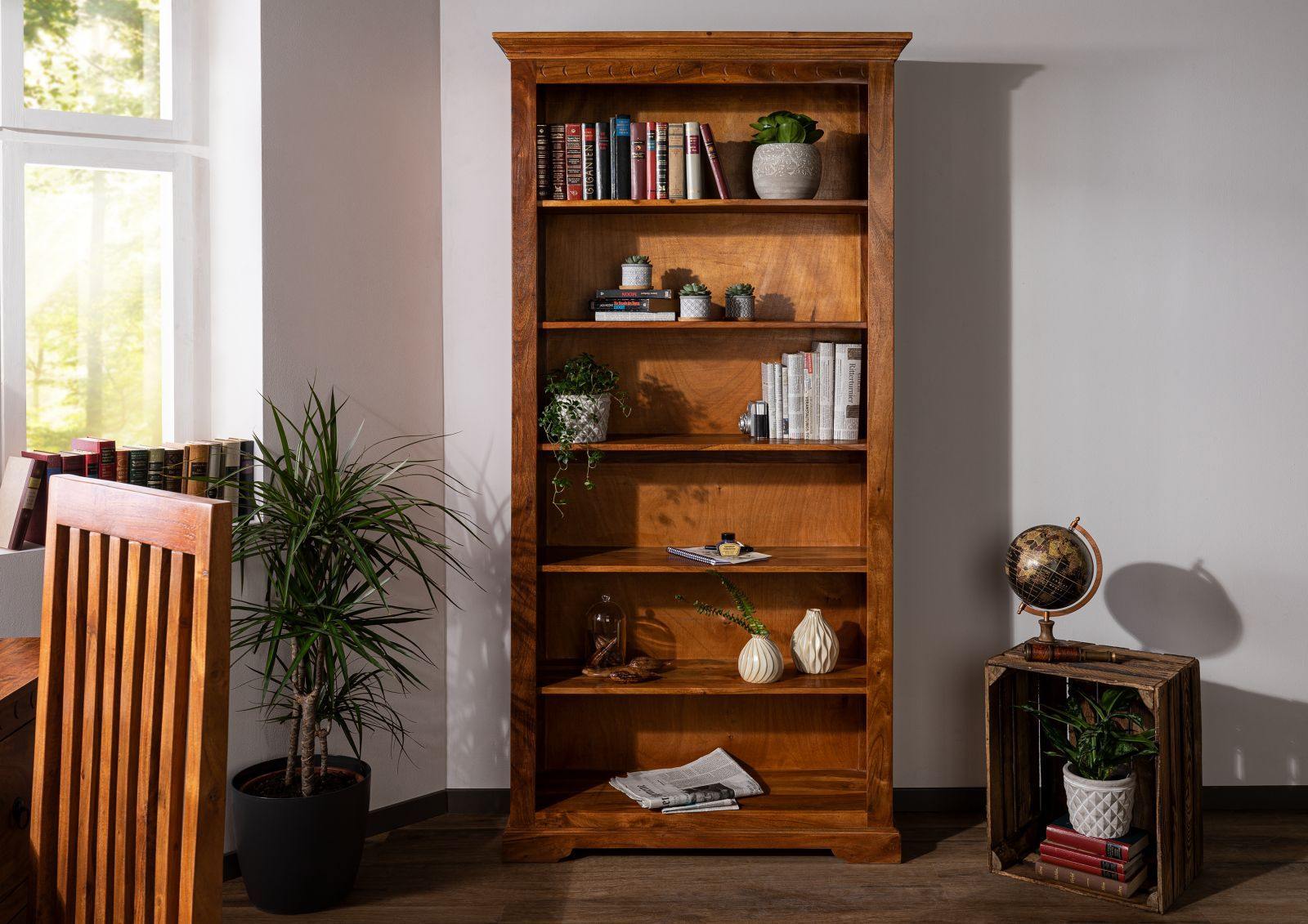 Aristocrat Acacia Colonial Wooden Bookshelf #1 - Duraster