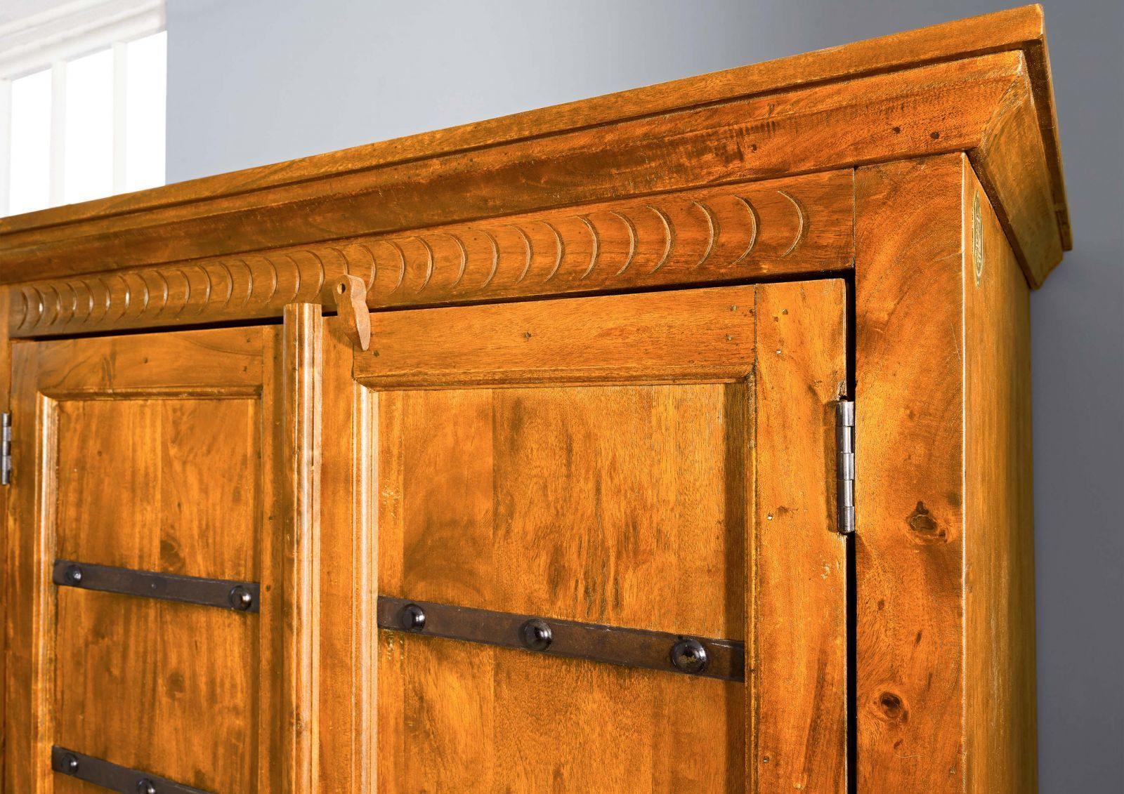 Aristocrat Colonial Acacia Wood Wardrobe Cabinet #7 - Duraster