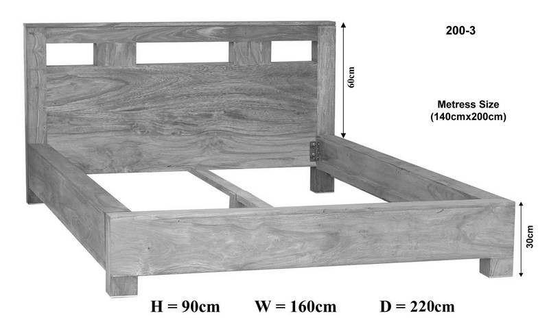 Alpaca Modern Sheesham Wood Bed #3 - Duraster