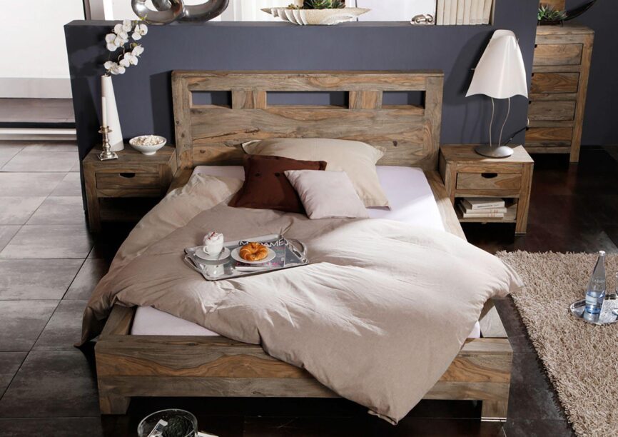 Alpaca Modern Sheesham Wood Bed #3 - Duraster