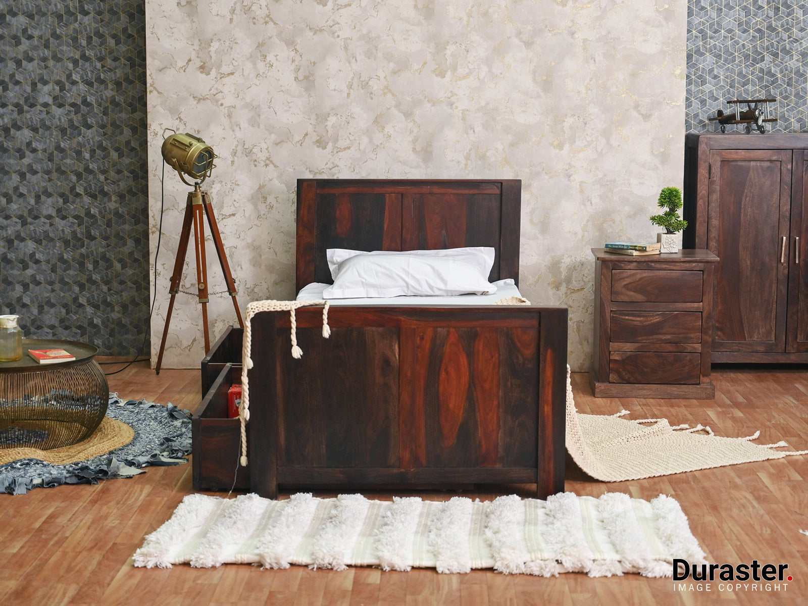 Duraster Marvel Wood Single Bed With Storage #1 - Image 3