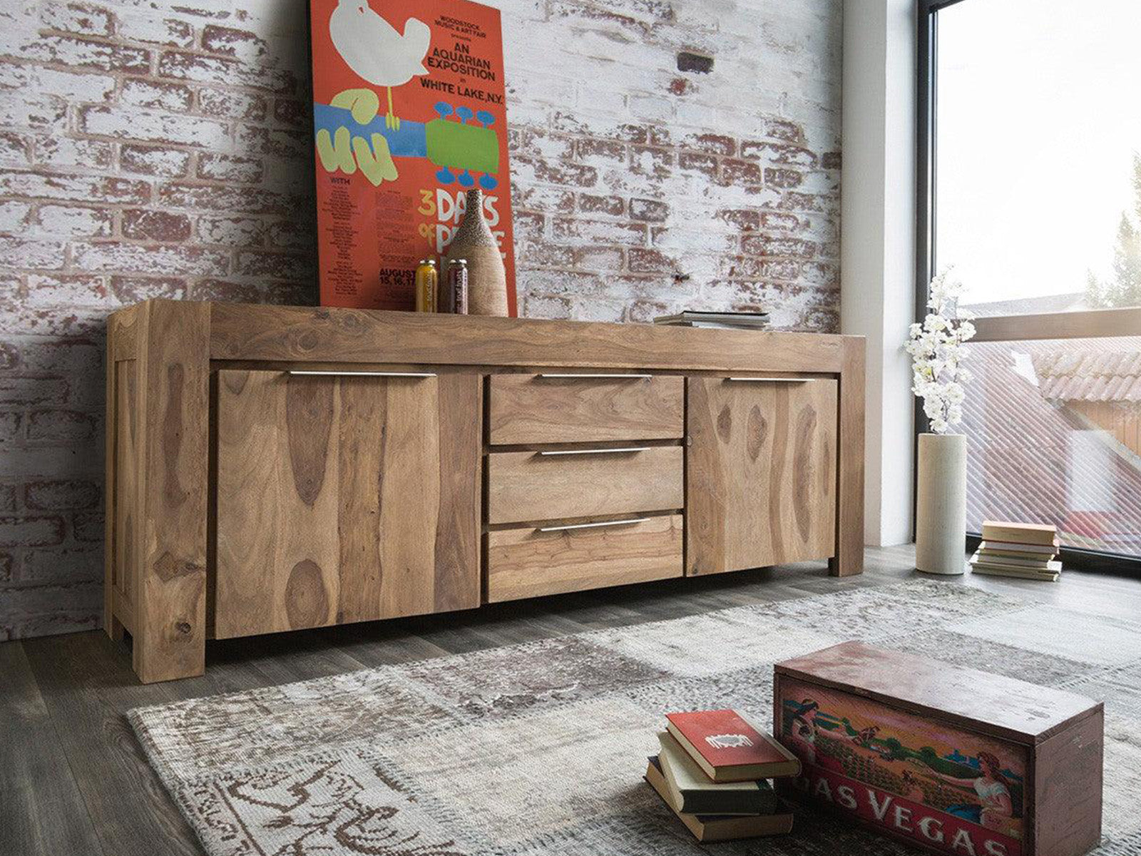 Duraster Elementary Modern Sheesham Chest of Drawers Cabinets #1