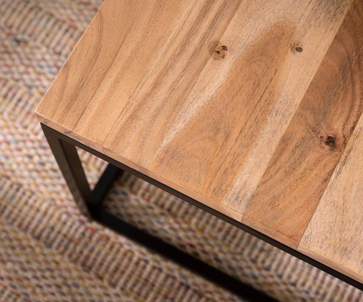 Elementary Stylish Acacia Coffee Table with Black Frame #10 - Duraster