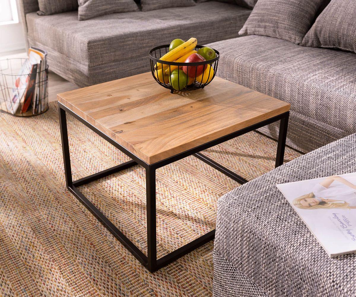 Elementary Stylish Acacia Coffee Table with Black Frame #10 - Duraster
