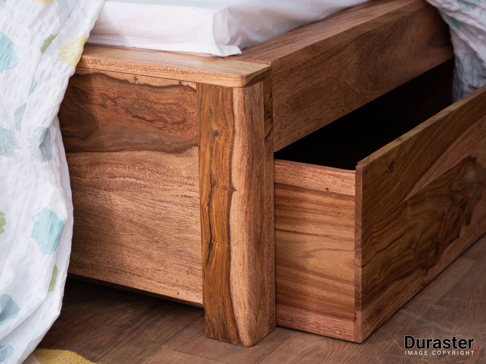 Duraster Hawkin Solid Wood Canopy Poster Bed with Storage #1 - Image 4