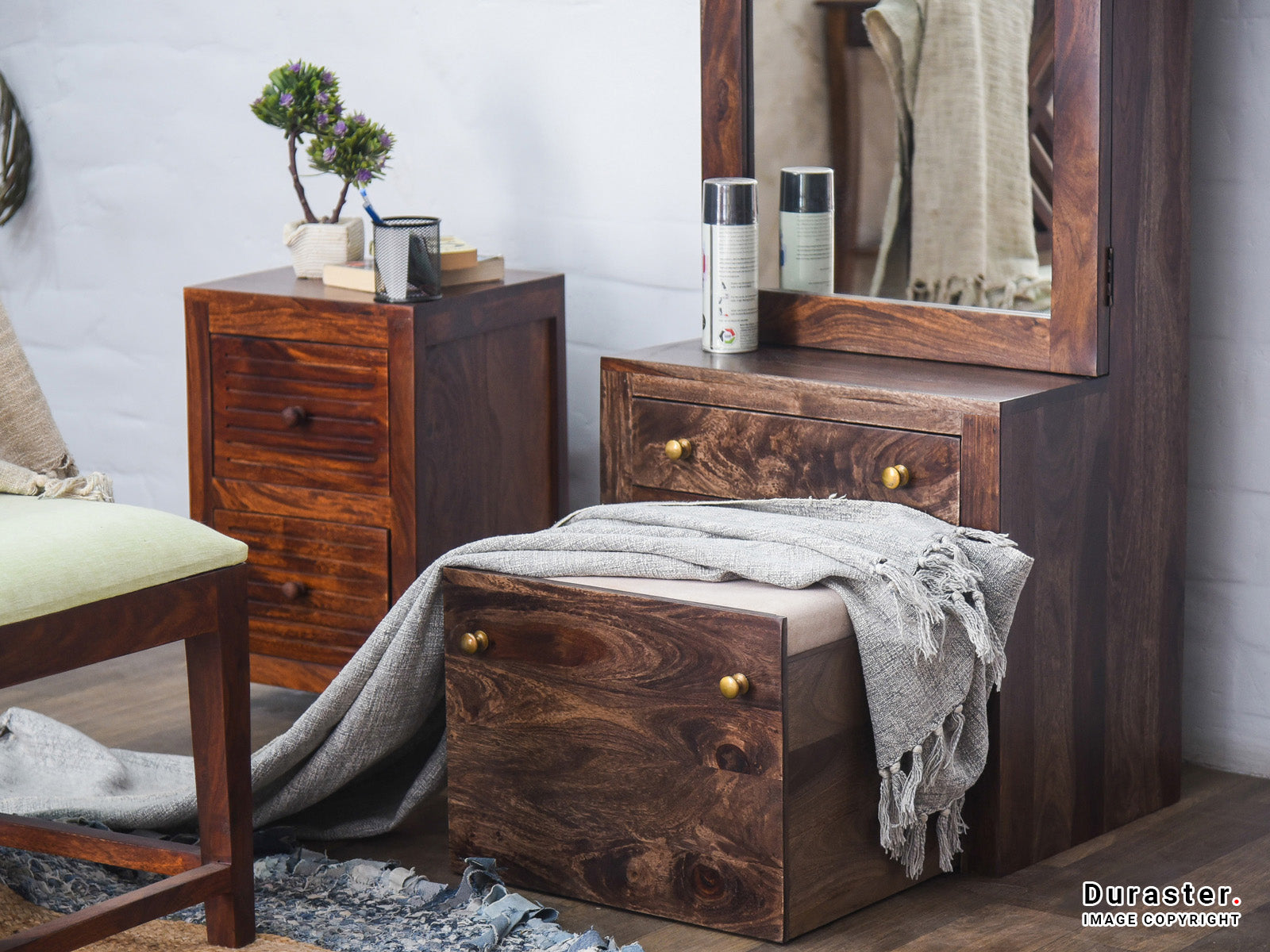 Duraster Gangaur Solid Wood Dressing Table #1 - Image 3