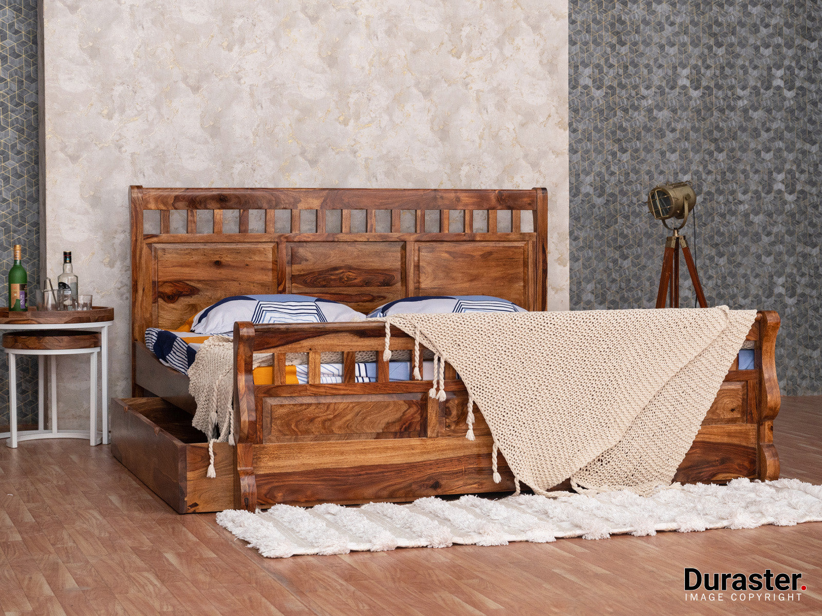 Duraster Amber Wooden Bed with Storage #1 - Image 4