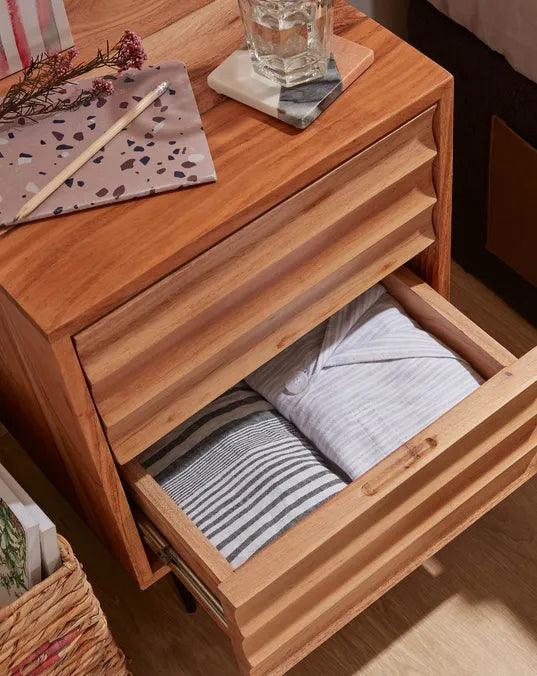 Riverrun Bed Side Table Acacia Wood #1 - Duraster