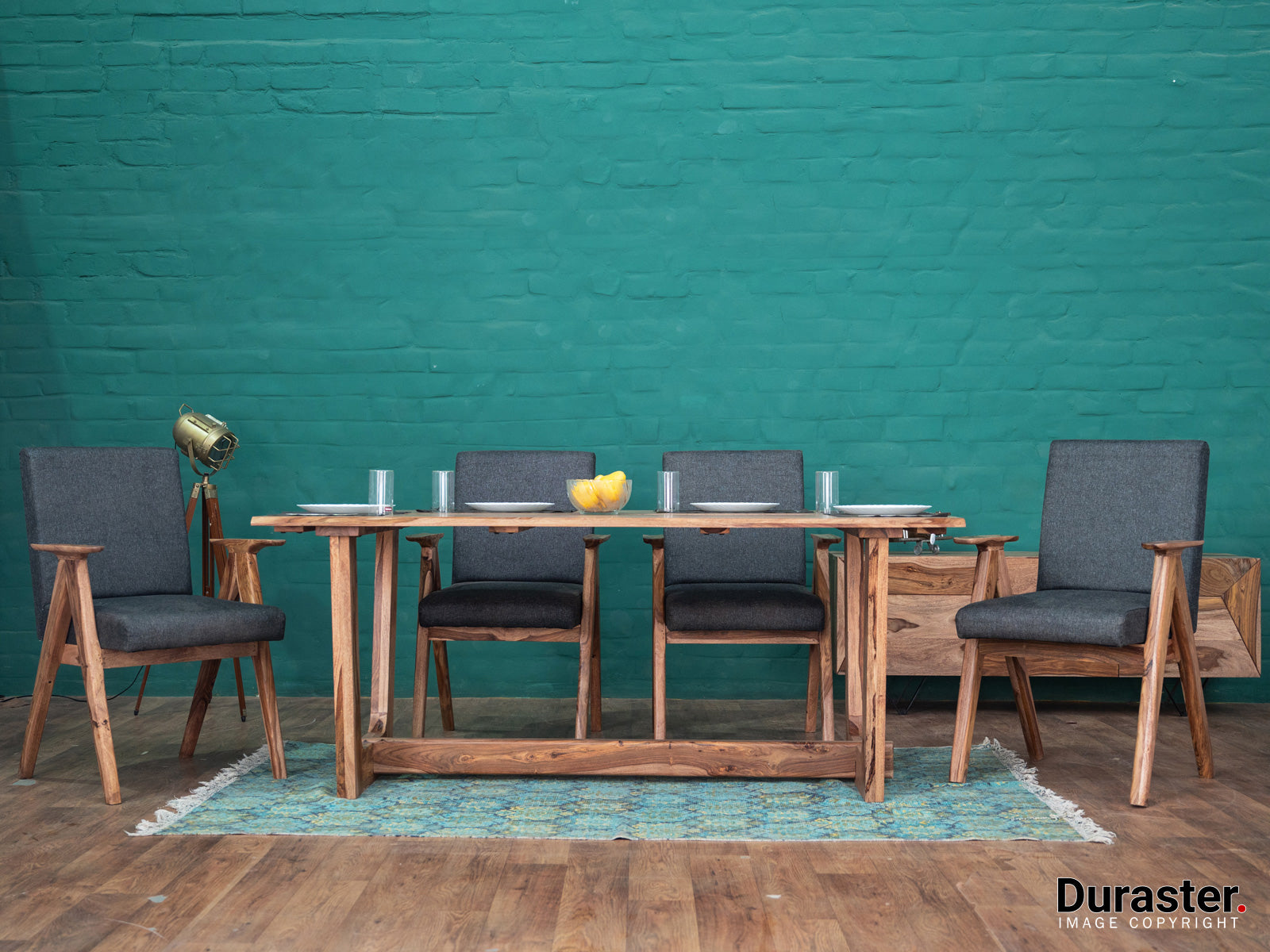 Duraster Hawkin Solid Wood Dining Table Set 6 Seater #2 - Image 2