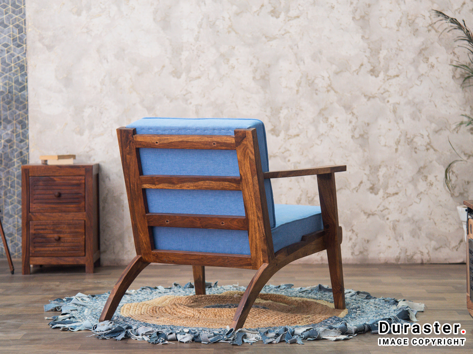 Duraster Ummed Modern Sheesham Wood Lounge Chair #6 - Image 2