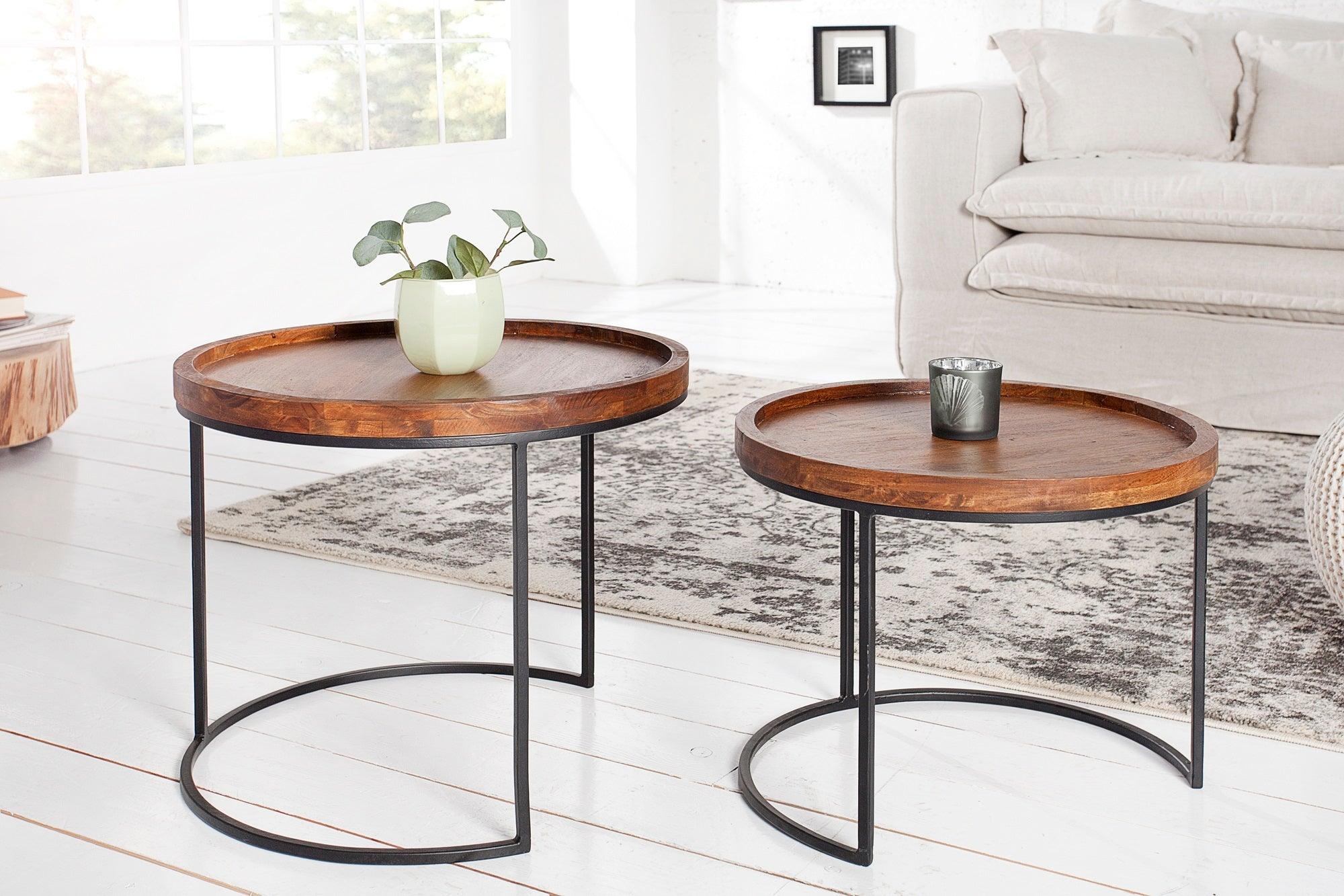 Elementary Solid Sheesham wood Nested Side / Coffee Table #1 - Duraster