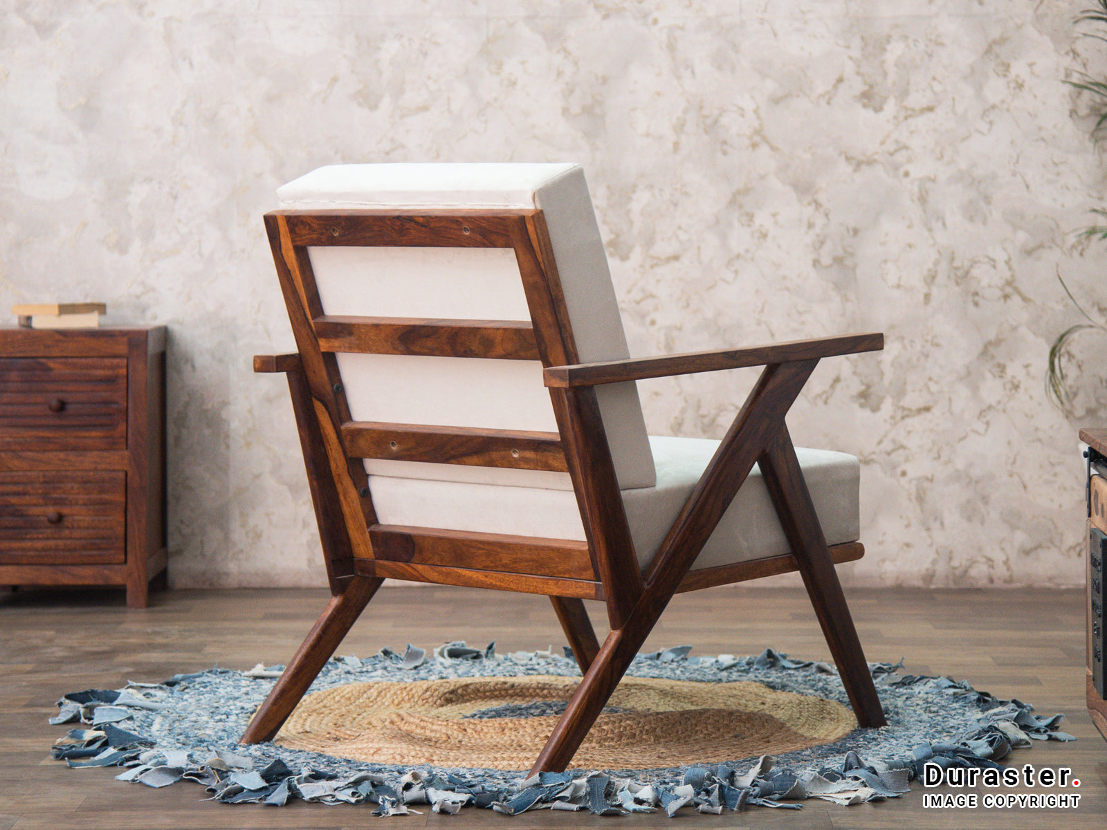 Duraster Vismit Modern Sheesham Wood Lounge Chair #8 - Image 2