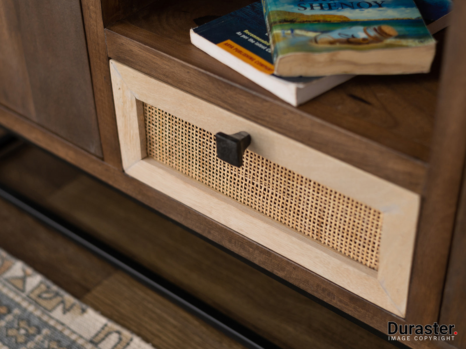 Duraster Irish Wooden Sideboard Cabinet With Cane Work #3 - Image 4