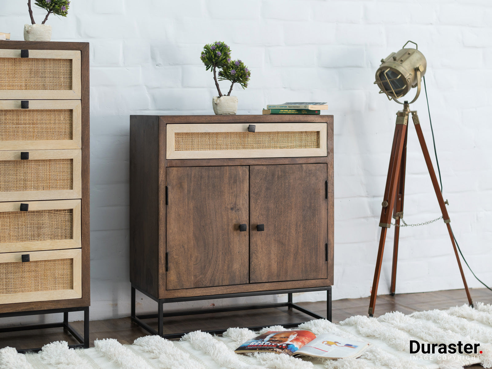 Duraster Irish Sideboard Cabinet With Cane Work #1 - Image 2